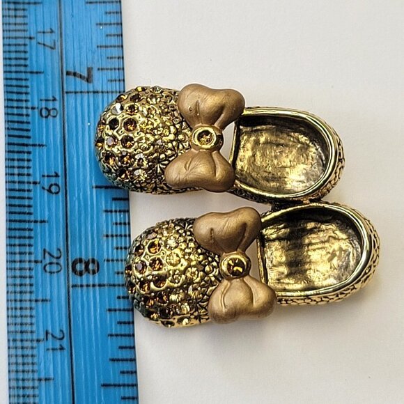 Gold Shoes Sandals Brooch - Picture 8 of 12
